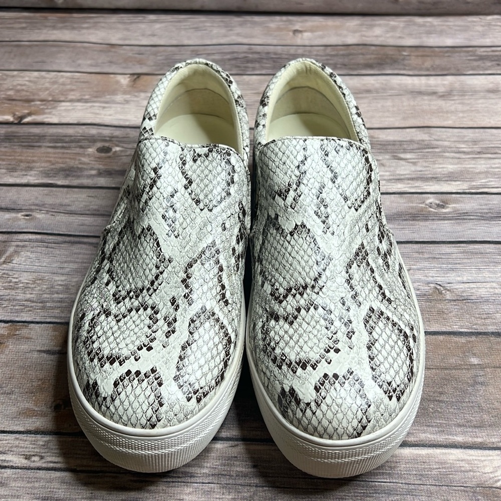 Steve Madden snake print slip ons